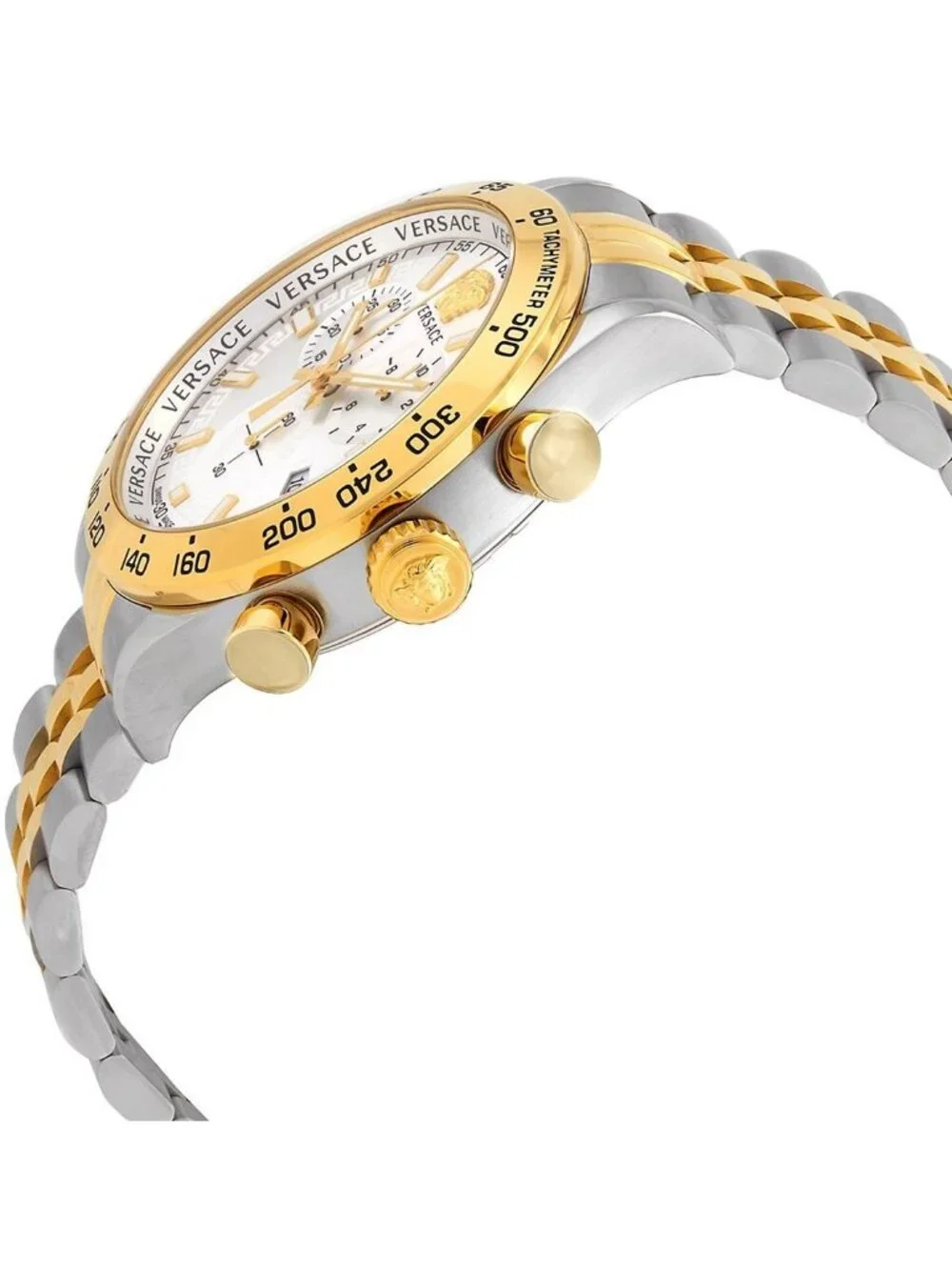 NWT Versace Chronograph Quartz Silver Dial Men's Watch